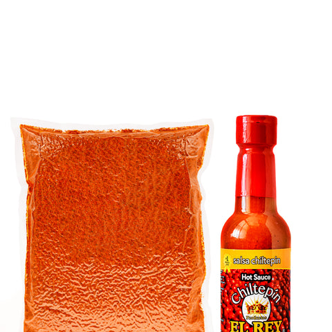 Chiltepin Molido 500 g, Incluye una salsa y un frasco